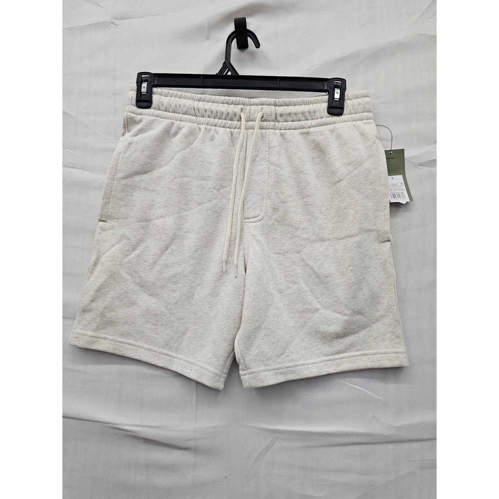 Goodfellow & Co Mens Knit Fleece Shorts Cream Cotton Blend Casual Size Small